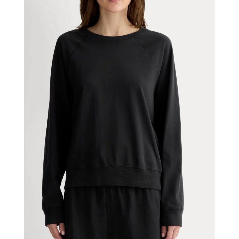 Everlane black Sweatshirt MINIMALIST Sweater Top Cotton home wear sZ XS A001361